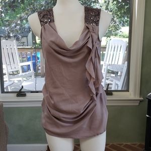 YA Los Angeles Gold Sheer Blouse